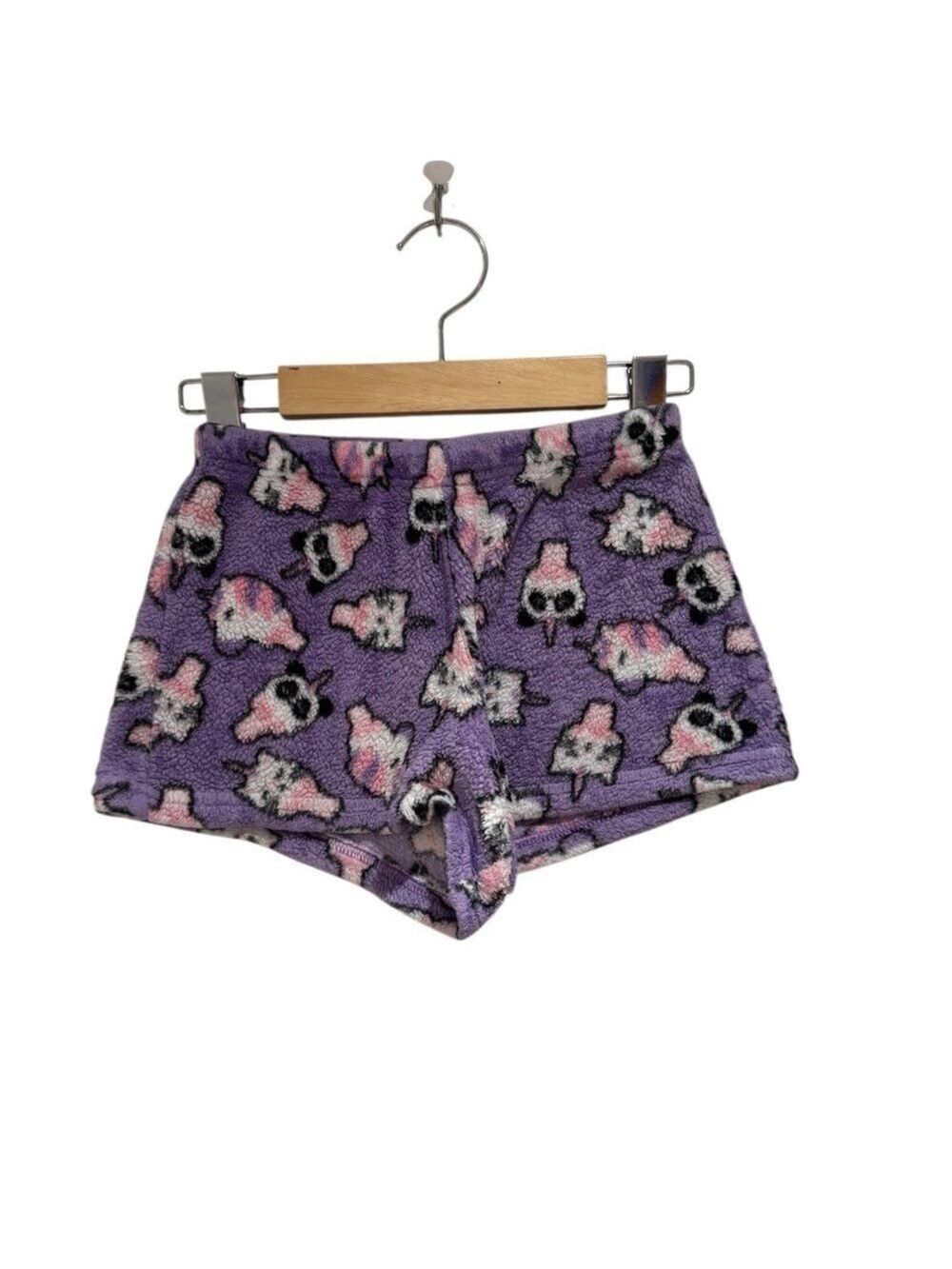 So Nikki Purple and Pink Playful Pattern Shorts - Medium (10/12)